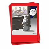 Box of 12 'Eating Noses Boxed Christmas' Hilarious Greeting Cards w/Envelopes 4.63 x 6.75 inch, Happy Holidays Cards with Funny Snowman Cartoon, Stationery for Xmas, Season's Greetings C4535XSG-B12