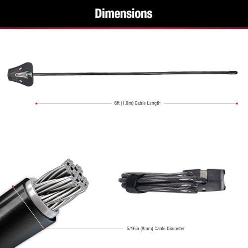 Master Lock 8418D Python Adjustable Locking Cable, 6-Foot, 5/16-Inch Diameter, Black