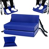 JZHLLA Adjustable Wheelchair Footrest High Density Foam Wheelchair Leg Rest Waterproof PU Leather Wheelchair Foot Support Soft Leg Cushion Protector for Home Hospital