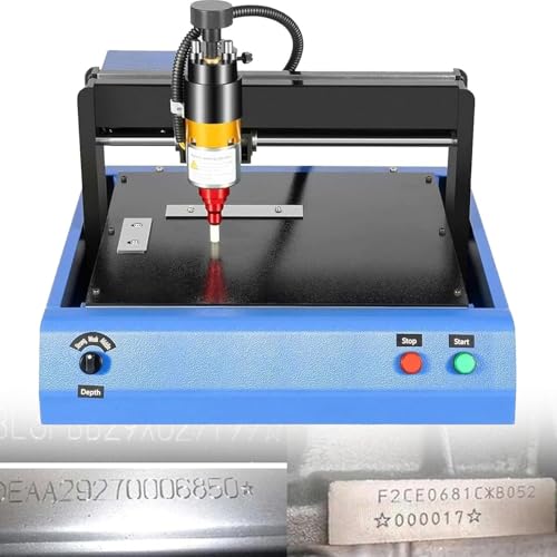 Image of Electric Marking Machine, Dot Peen Marking Machine, Steel Plate Engraving Machine, Metal Label VIN Code Nameplate Print Engraving, Marking Speed 50mm/s, for Metal Nameplate Tag Marking(300 * 200mm)