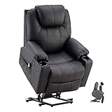【Bequem & Sicher】Massagestuhl aus Verbundplatte und integriertem Metallrahmen, der bis zu 330lbs tragen kann. Die mit weichem PU-Leder und Memory-Schaum gefüllte Oberfläche bietet Ihnen überragenden Komfort und Ästhetik und ist gleichzeitig langlebig und leicht zu reinigen. Geeignet zum Fernsehen und Filmen, Schlafen und Lesen im Wohnzimmer, Schlafzimmer und Büro.
