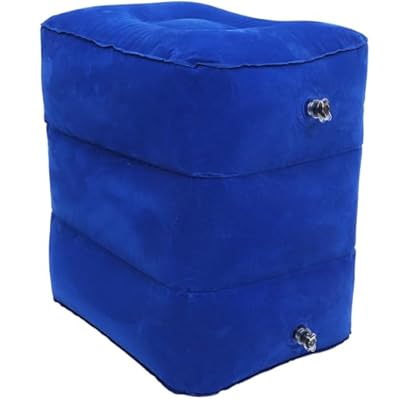 FONDOTIN Almohada Inflable para Reposapiés Plegable y Ajustable, Taburete Inflable de Viaje en Color Azul Oscuro, Cojín Cómodo para Aliviar Presión y Mejorar Circulación, Uso Portátil | Ya disponible en tu tienda friki favorita! En mundofriki.es!