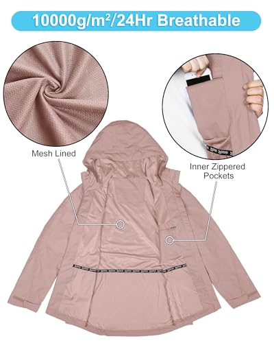 Image of 33,000ft Packable Rain Jacket for Women Waterproof Raincoats with Hood