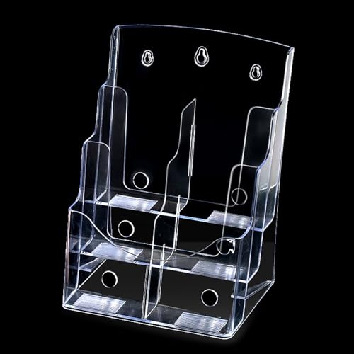 Soporte transparente para folletos y organizador de literatura de pared o mesa