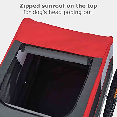 Tiggo VS Pets M Hundeanhänger Fahrradanhänger für Hunde Hundefahrradanhänger 80201 (ROT)