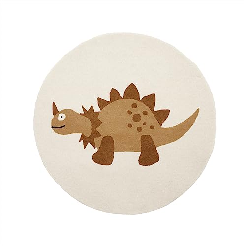 OYOY Living Design Billy-Dino-Teppich Braun aus Wolle Ø120cm