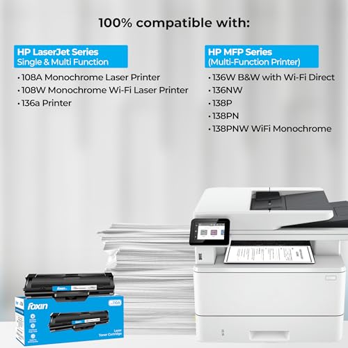 Image of Foxin FTC-110A Laser Printer Cartridge Compatible with HP LaserJet 108A, 108W, 136A, 136W, 136NW, 138P,138PN,138PNW | Black
