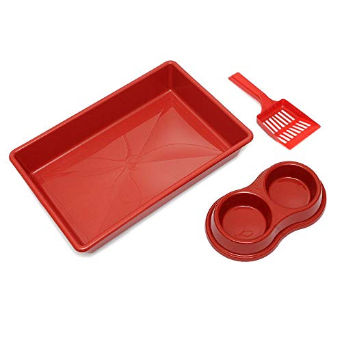 Four Plastic Kit Higienico Gato Four-Plastic Vermelho Para Gatos