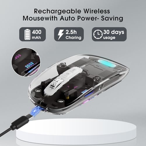 Image of Transparent Wireless Computer Mouse,Black