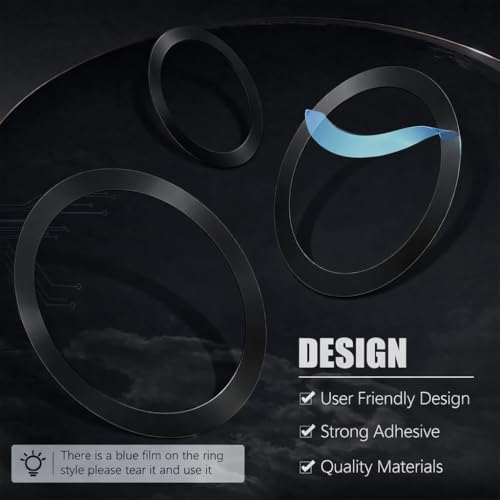 Image of Universal Metal Ring Sticker for Wireless Charging Alignment | Non-Magnetic Metal Ring (No Magnet Inside) | Ultra-Thin 0.4mm | for iPhone, Samsung & Android Phone Covers (3)
