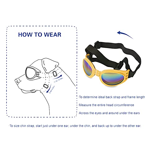 Dog Goggles Pet Sunglasses Adjustable Foldable Eye Wear UV Protection Windproof Polarized Sunglasses for Dogs About Over⦠- Image 4