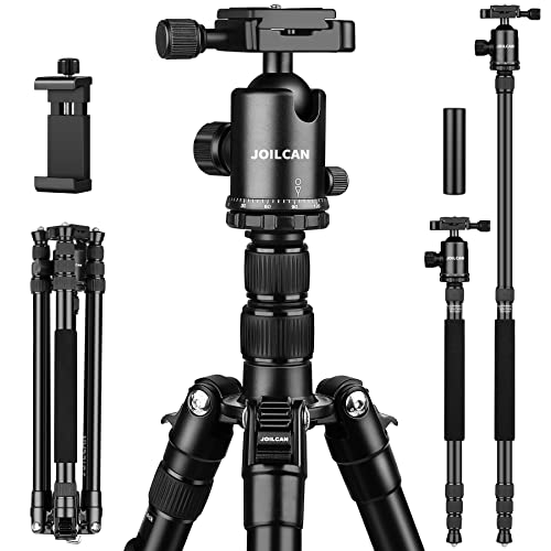 Camera Tripod, 80/84 Inches Heavy Duty Tripod For Camera And Phone, 82" Camera Monopod Tripod, Dslr Binoculars Spotting Scope Camcorders Video Tripod Stand, 360 Degree Ball Head, 35 Lbs Loads #TOP22