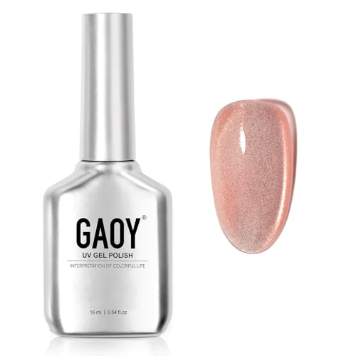 GAOY Pink Glassy Cat Eye Gel Nail Polish, 16ml Holographic