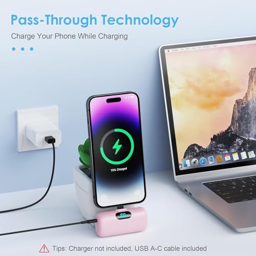 [2-Pack] Cargador portátil pequeño para iPhone 5000mAh PD carga rápida miniatura 3