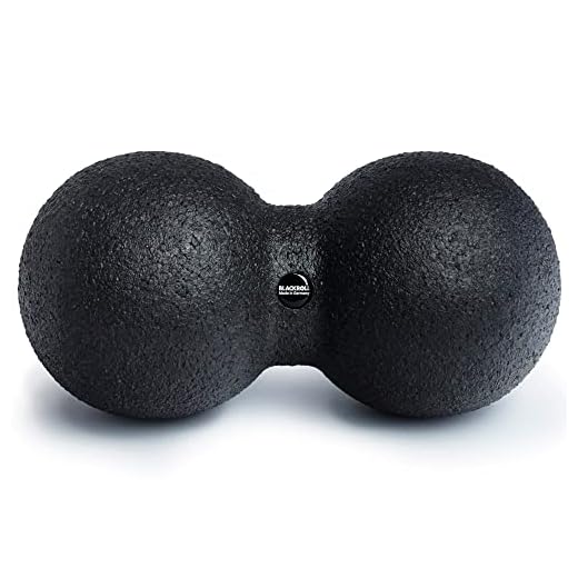 BLACKROLL® DUOBALL 12 (12 cm), Faszienball zur Selbstmassage von parallelen Muskelsträngen, Massageball mit zwei Bällen, Faszien-Duoball für Nacken und Rücken, mittlere Härte, Made in Germany, Schwarz