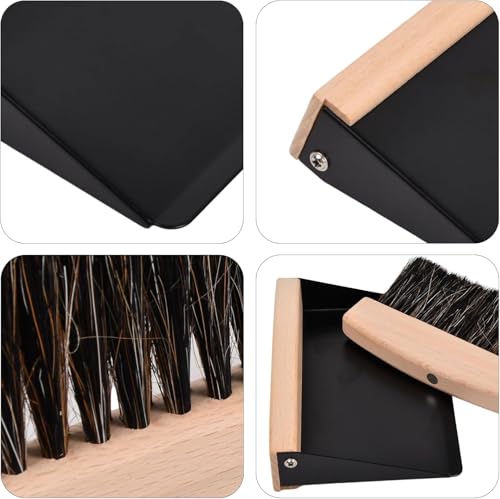 Tischbesen Besen und Kehrschaufel Set, 2 Stücke Mini Besen Tischfeger, Schwarz Tischbesen und Schaufel Tischbürste Krümelbürste Kehrbesen für Küche Wohnzimmer – Bild 4