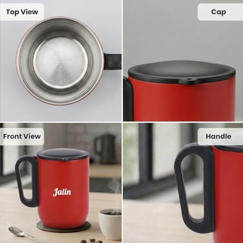 Image of Giftana 3 in 1 Personalized Diary, Pen & 180ml Coffee Mug Gift Set (Red)
