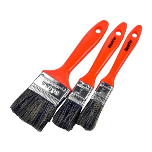 Kit Jogo de Pincéis Profissionais para Pintura Parede com 3 Peças Cabo de Plástico e Cerdas Sintéticas