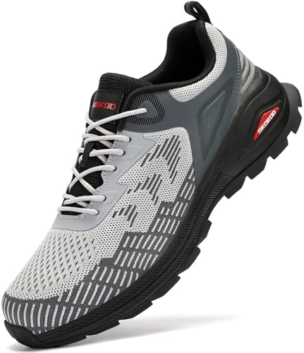 SKOKOD Steel Toe Shoes for Men Fashion Casual Work Safety Composite Toe Sneakers Construction Industrial Comfortable Grey 11.5