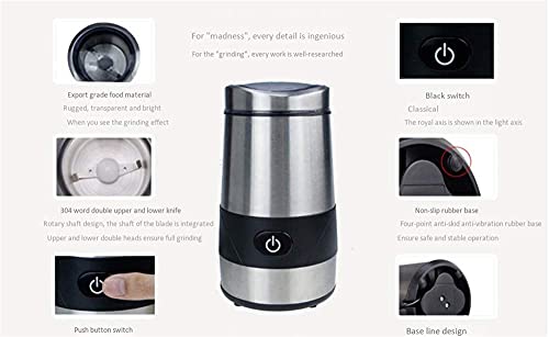 WGLL Molinillo de café eléctrico Molinillo de Especias - Amoladora de Cuchillas de Acero Inoxidable para Tuerca de… - Imagen 4