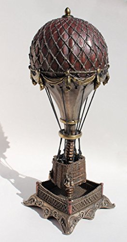 Estatua Globo Aerostático Steampunk con Reloj miniatura 4