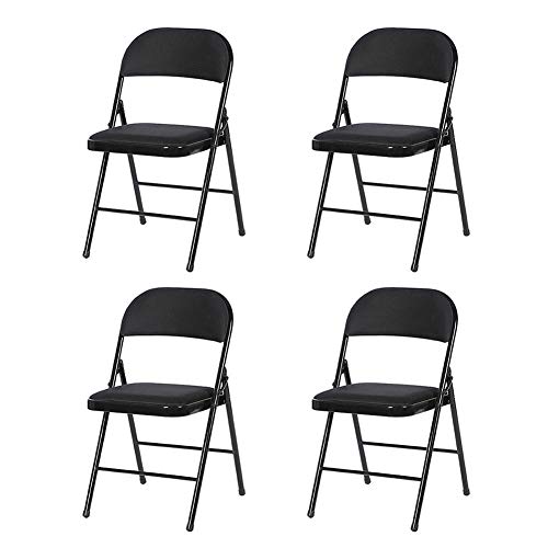 ZHDWM Chair 4 Folding Chair Metal Frame Office Computer Chair Fabric Desk Chair Folding chair (Color : 5)