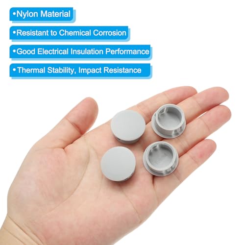 Image of PATIKIL Hole Plugs Plastic, 50 Pcs 19mm(3 /4 inch) Screw Bumper Hole Plug Flush Snap Type Round Hole Cover Caps for Round Holes Cabinet Furniture Kitchen, Grey
