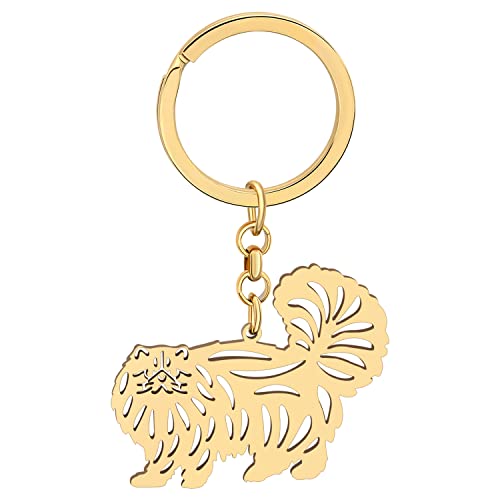 Imagen de LONYOO Llavero de Acero Inoxidable Lindo Gato Regalos para Mujer Niñas Gato Llaveros Monedero Coche Llaves Encantos