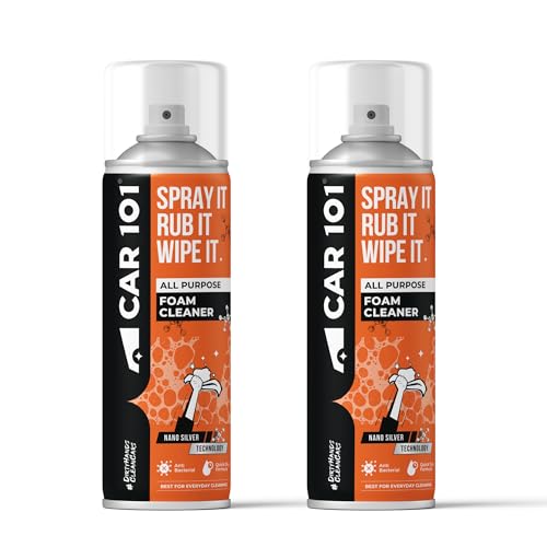Image of Car101 All Purpose Foam Cleaner 500 ml (Pack of 2) | Premium Multi-Surface Car Interior and Exterior Cleaning | Spray for Leather, Dashboard | Deep Cleaning Foam Formula