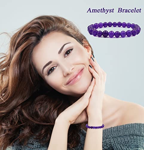 Mozaka 12Pcs Gorgeous Semi-Precious Gemstones Round Beads Energy Power Crystal Reiki Healing Elastic Stretch Bracelet For Women Men Gifts #TOP2