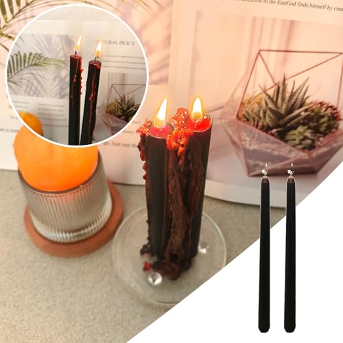 2 Pcs Clean Burn Halloween Candles for Dining Table Bedroom Party Basket - image 3