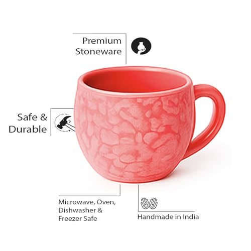 Image of D'Maiolica Pink Kuliya Shape Tea Cups Set of 12 Microwave and Dishwasher Safe, Ceramic Small Tea /Chai /Coffee Cups Perfect for Every Occasion Capacity - 110 ml Each (Pink, Pack of 12, Small)