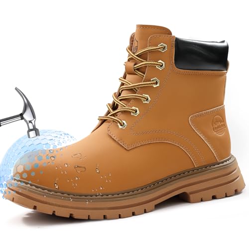 Image of Steel Toe Boots for Men Puncture Resistant Work Utility Safety Shoes