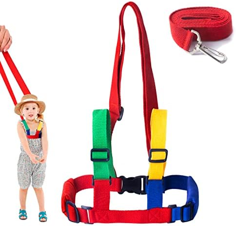 GWAWG Toddler Walking Harness and Baby Safety Reins 2 in 1 for Anti-Lost for Children Aged 1-10 Years Multi-Coloured