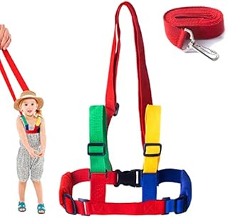 GWAWG Toddler Walking Harness and Baby Safety Reins 2 in 1 for Anti-Lost for Children Aged 1-10 Years Multi-Coloured