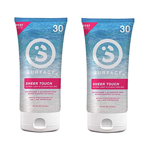 Surface Sheer Touch Lotion Sunscreen - Reef Safe, Ultra-Light & Clean Feeling, Broad Spectrum UVA/UVB Protection, Cruelty & Paraben Free, Water Resistant - SPF 30, 6oz, 2 Count