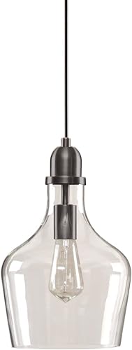 Hampton Hill Auburn - Lámpara colgante de cristal moderna para isla de cocina, con forma de campana, lámpara de techo, granja, comedor, vestíbulo,