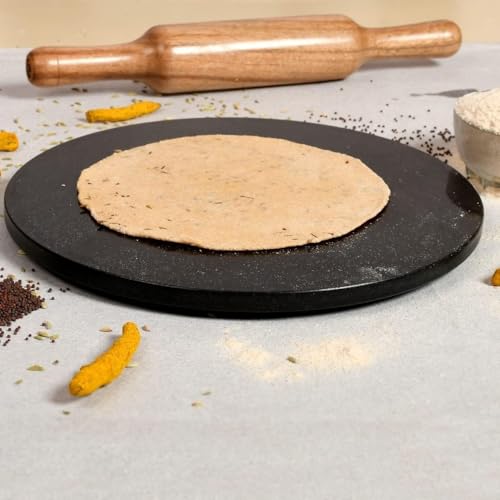 Image of Modern Decor Emporium Black Marble Chakla (10 Inch) | Roti Maker | Rolling Pin Board | Chapati Maker | Chakla | Kitchen Tools for Home & Kitchen | Finished Marble Roti Maker. (Black 10 INCH)