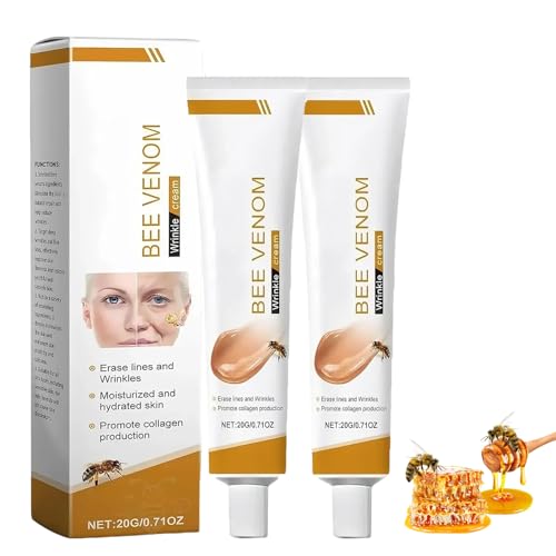 Bienengiftsalbe Anti-Falten-Creme,2 Stück,Bienengift Feuchtigkeitscreme für Gesicht & Hals,Feuchtigkeitsspendende Anti-Aging Gesichtscreme,Anti Aging Creme gegen Falten für alle Hauttypen