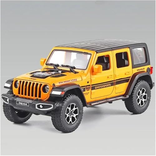 Image of 1:24 Scale Rubicon Wrangler Toy Car for Kids Collection Diecast Metal Toy Model Car with Light Sound Pullback Openable Door