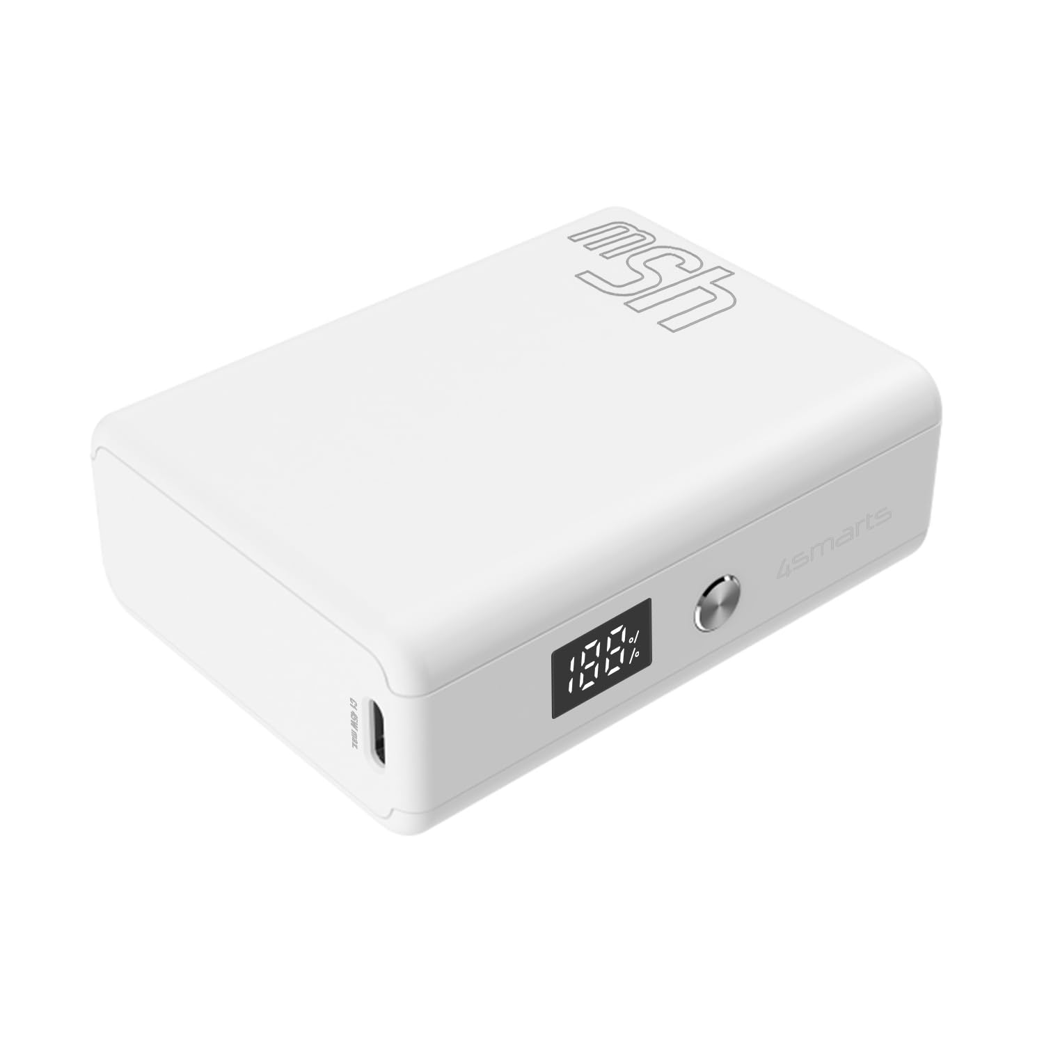 4smarts 45W Power Bank, Fast Portable 10000mAh Charger with Dual USB-C Ports, Compact Battery Pack for iPhone 15 Series, Samsung S24/23/22, iPad, MacBook, and More Devices, Black