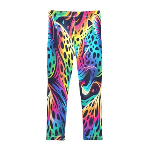 Toddler Girls Leggings Printed Yoga Pants Leggings Rainbow Cheetah for Kids2