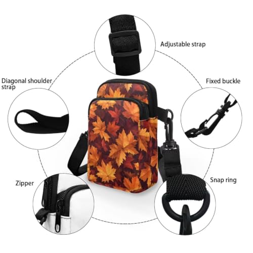 Image of Hawaiian Tribal Small Crossbody Bags for Women Cell Phone Bag Purse, Sea Turtle Zipper Sling Purses Shoulder Bag