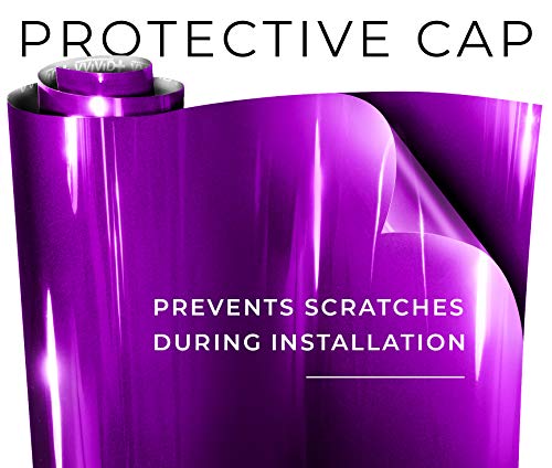 Vvivid+ Ultra Gloss Candy Purple Vinyl Car Wrap Premium Paint Replacement Film Roll With Nano Air Release Technology, Stretchable Protective Cap Liner, Self Adhesive (6Ft X 5Ft) #TOP3