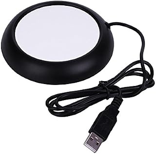 USB Wood Grain Cup Warmer Heat Beverage Mug Mat Home Office Desktop Heated Coffee Tea Mug Pad(Black)