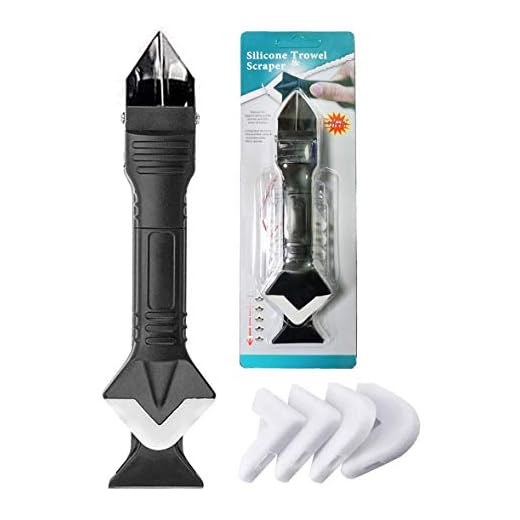 3 in 1 Silicone Caulking Tools, Glass Glue Angle Scraper, Stainless Steelhead Caulk Remover and Sealant Scraper, for Kitchen Bathroom Window and Frames Sealant Seals