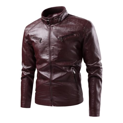Chaqueta de cuero sintético para hombre estilo vintage miniatura 1