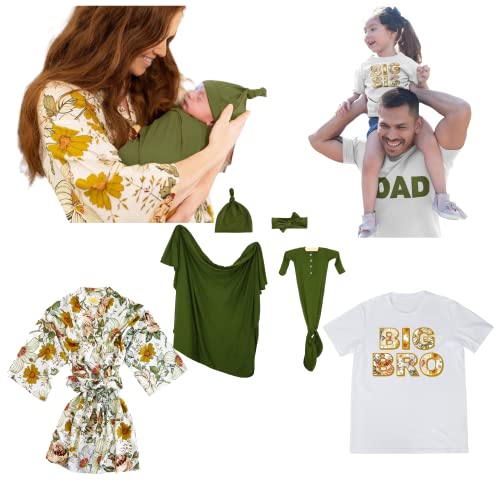 Solid Green Swaddle and Hat Set for Baby Boy Or Girl - Gender Neutral Newborn Blanket and Hat Set Soft and Stretchy