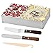 Tortiera Rettangolare Set 4 Pezzi Anello Regolabile per Torte Rettangolari Coppapasta, Regolabile Stampo Torte Rettangolari, 25-48cm x 15-28cm YANSHON Acciaio INOX, con 2 Spatole Crema + 1 Coltello