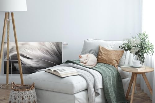 Tapis pour Radiateurs Facile à Installer Plumes Noires et Blanches - 3
